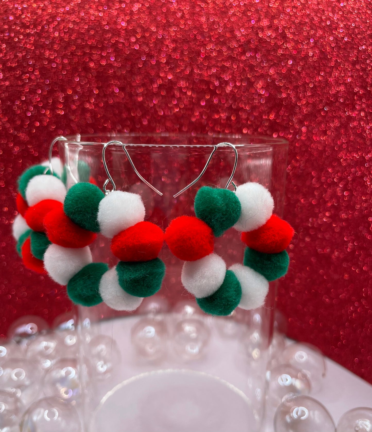 Mini Whoville Pom Pom Hoop Earrings