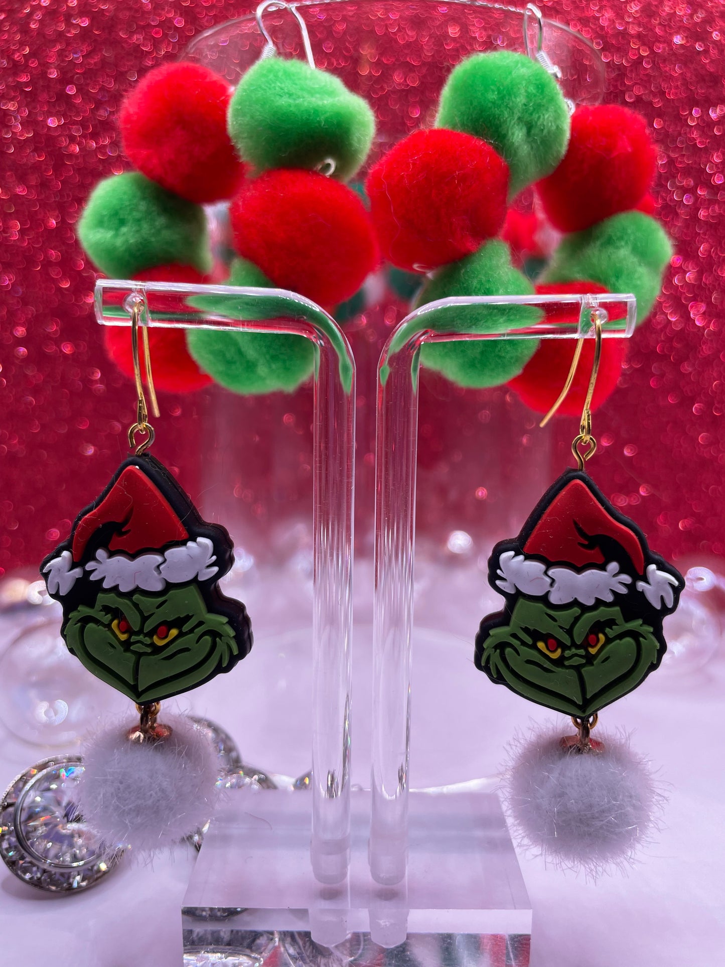 Mini Whoville Pom Pom Hoop Earrings