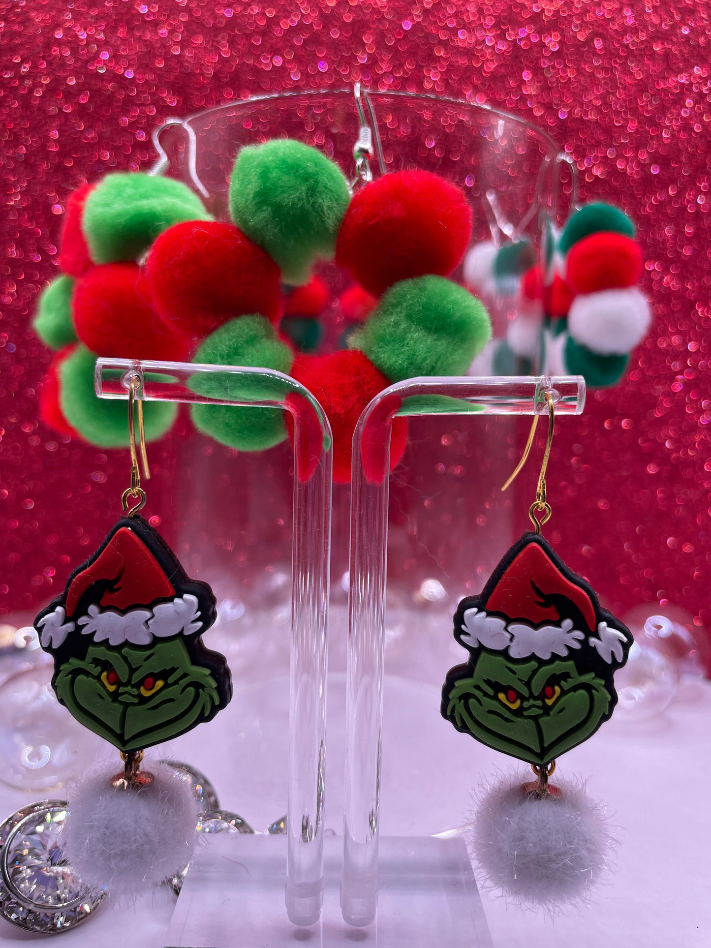 Mini Whoville Pom Pom Hoop Earrings