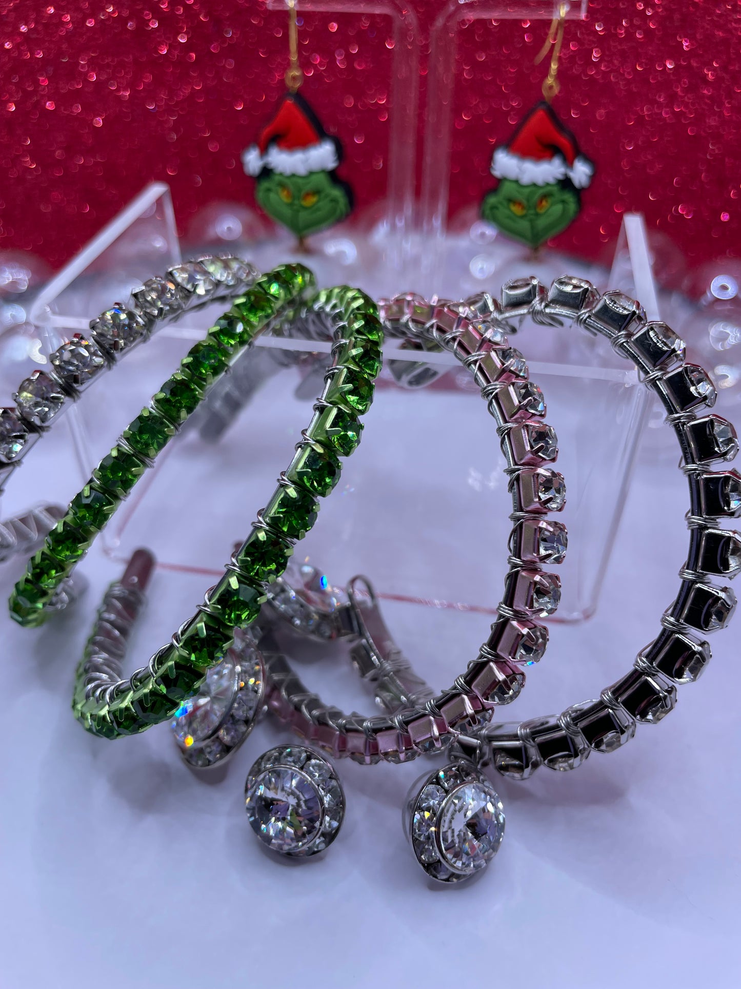Glitzy Grinch Cuff Bracelet