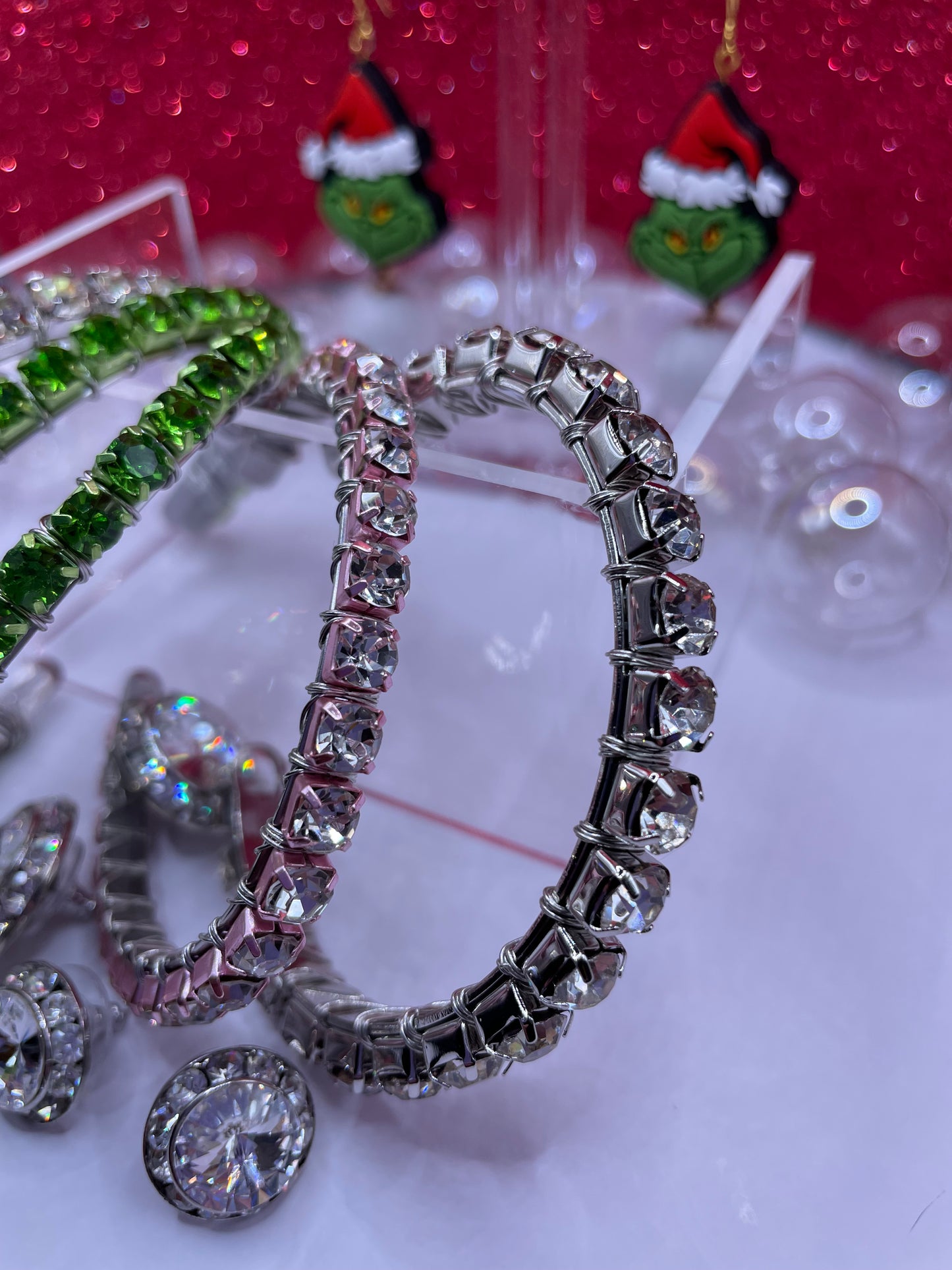 Glitzy Grinch Cuff Bracelet