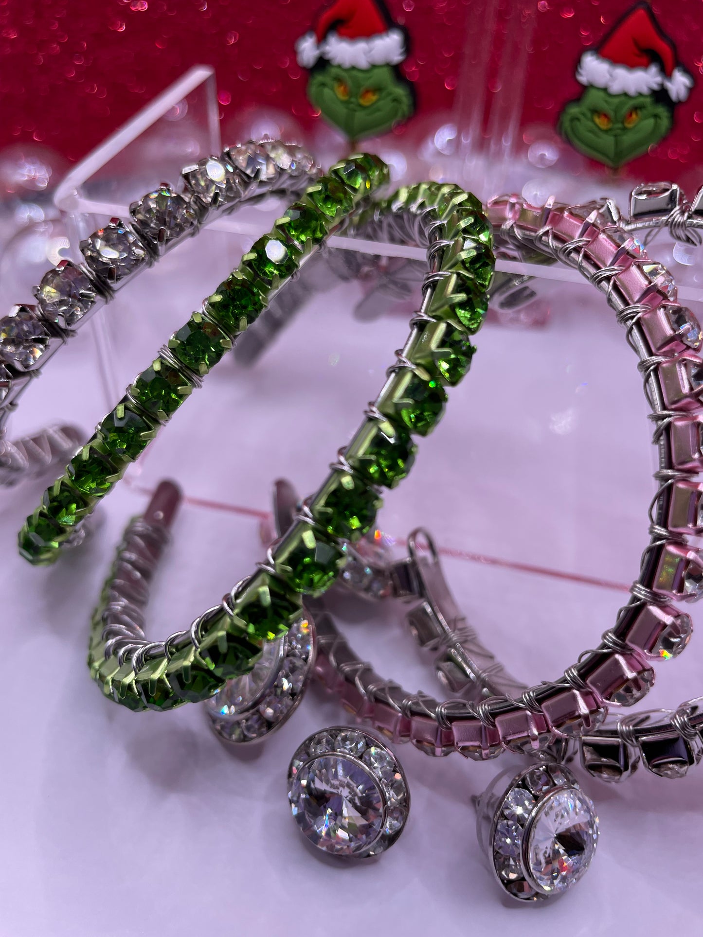 Glitzy Grinch Cuff Bracelet