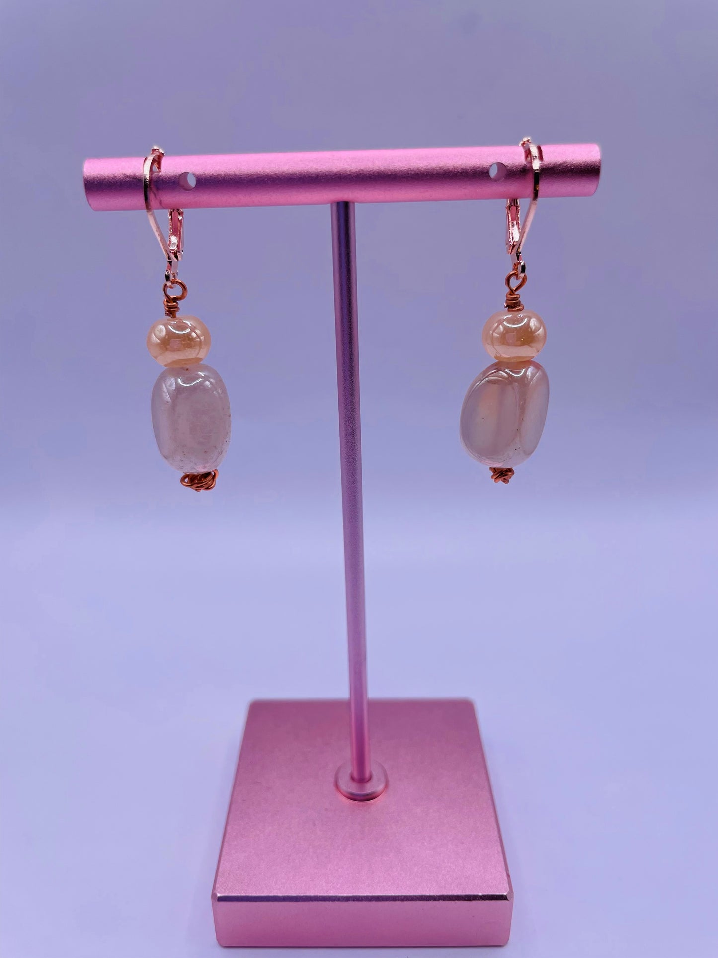Glass Bead Gemstone Earrings