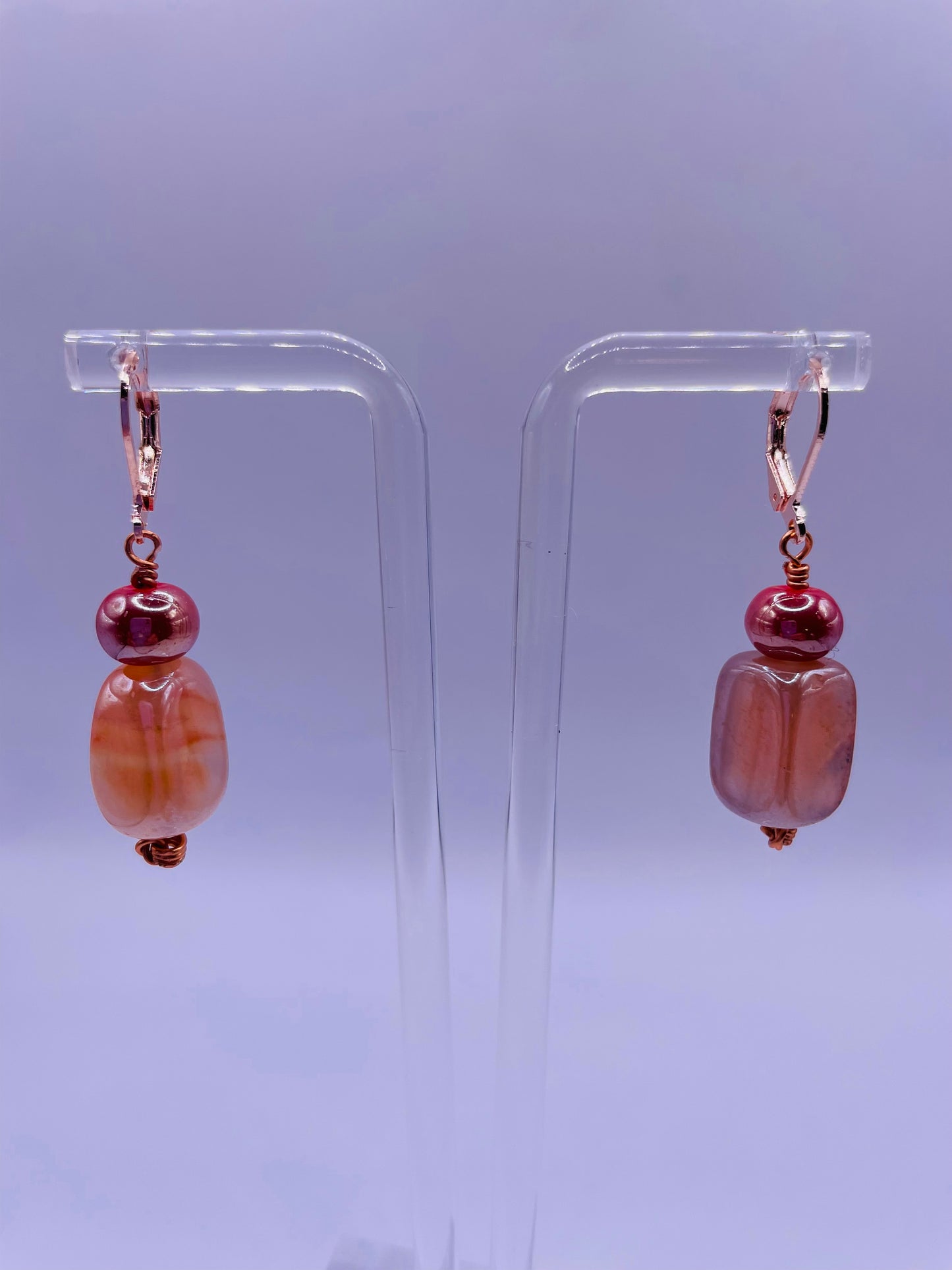 Glass Bead Gemstone Earrings