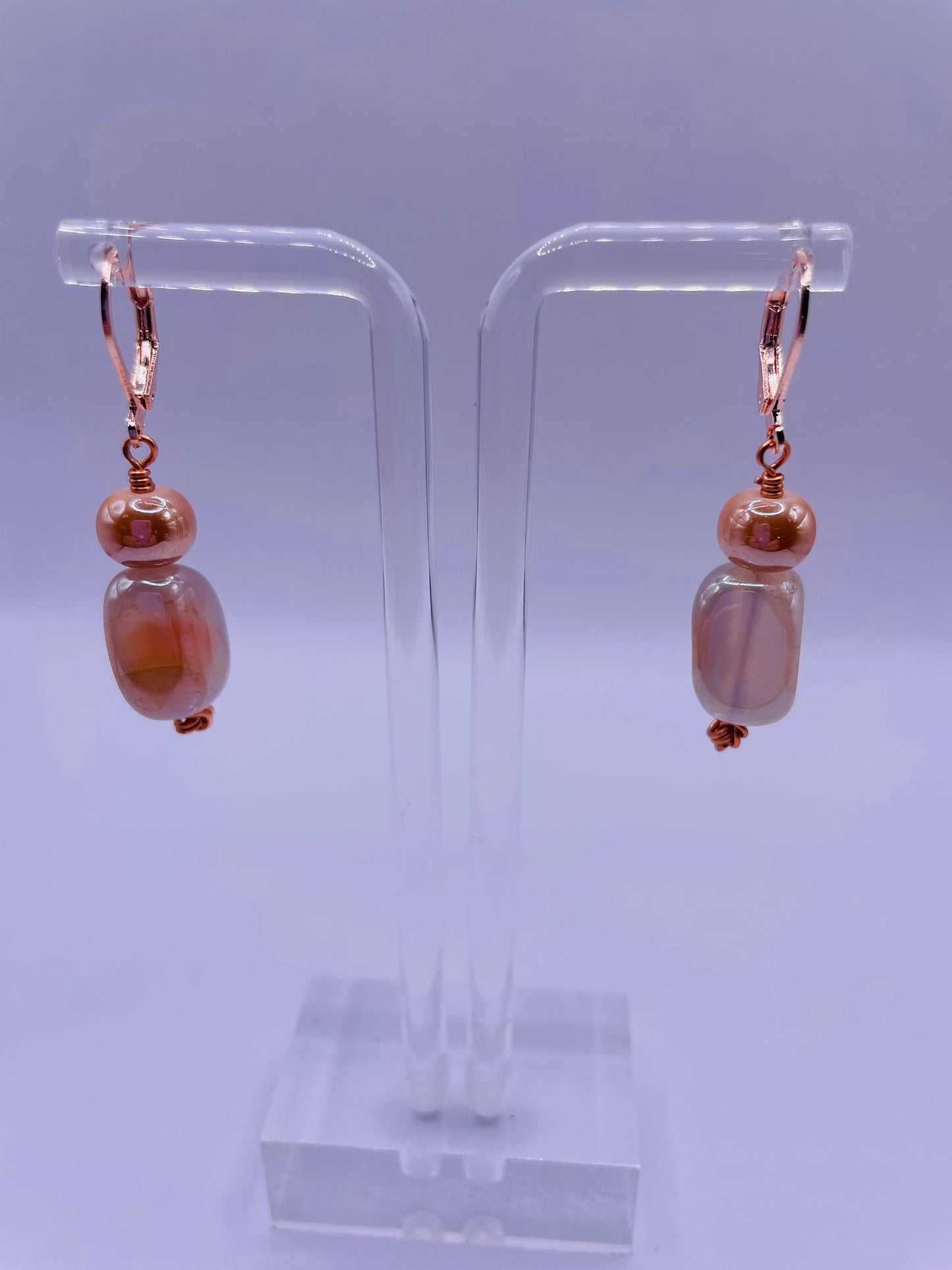 Glass Bead Gemstone Earrings