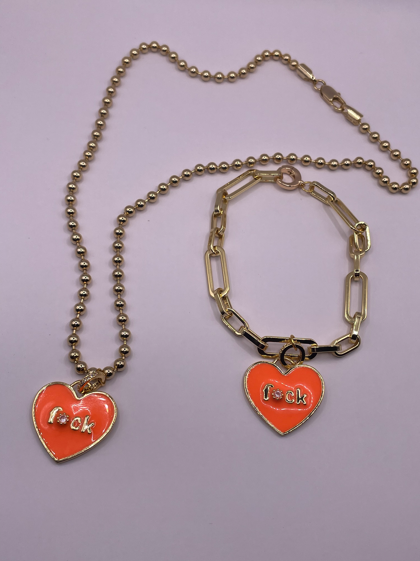 Neon Orange Pendant F*** Bracelet Multiple colors available