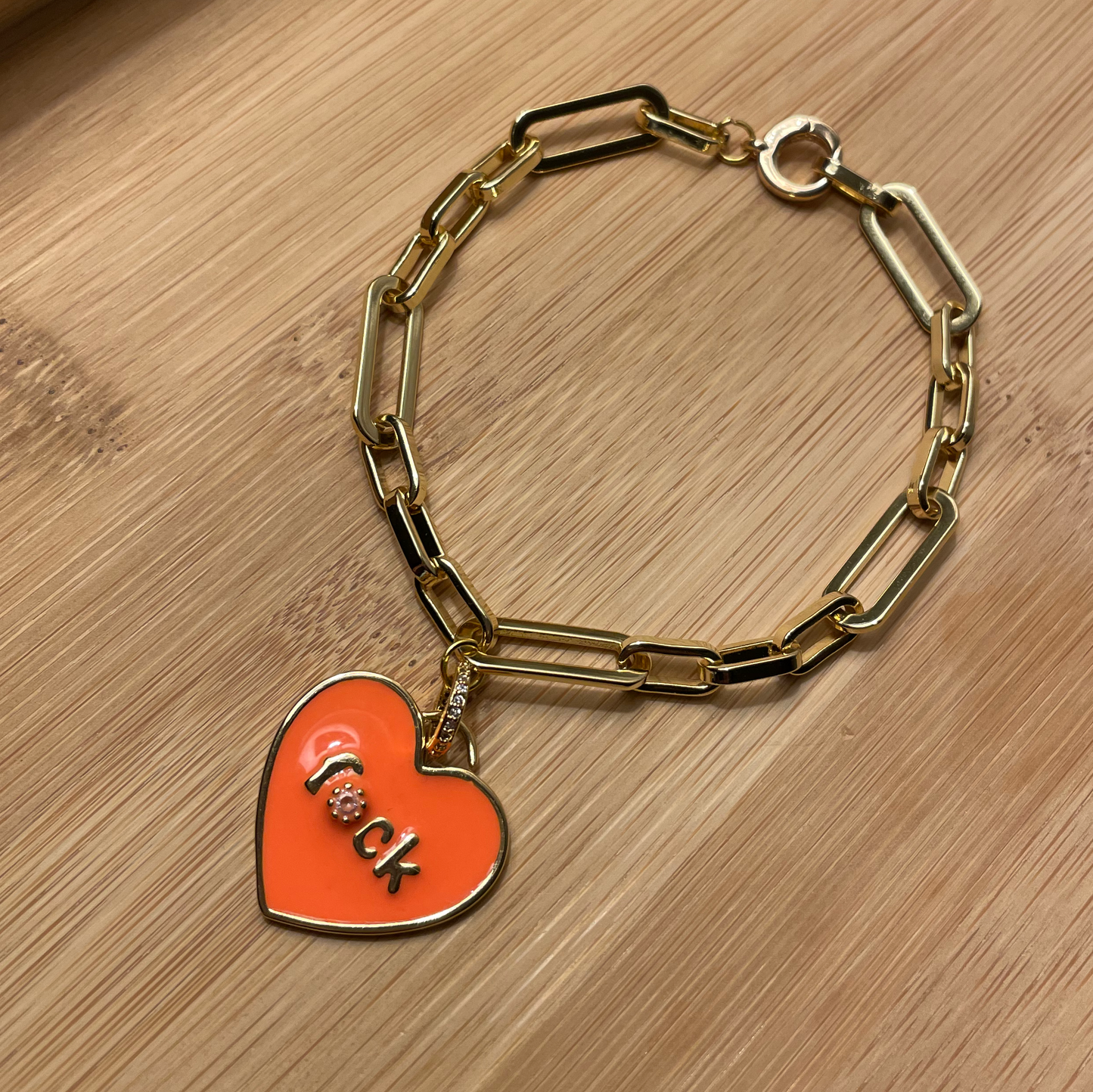Neon Orange Pendant F*** Bracelet Multiple colors available