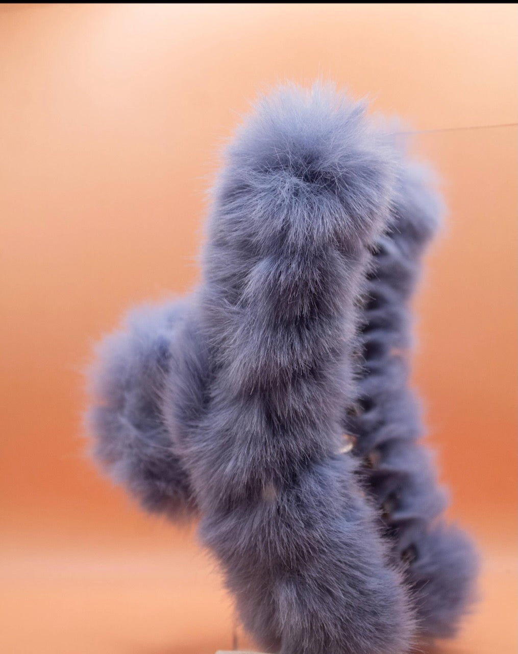 Large Mink Fur Claw Clip