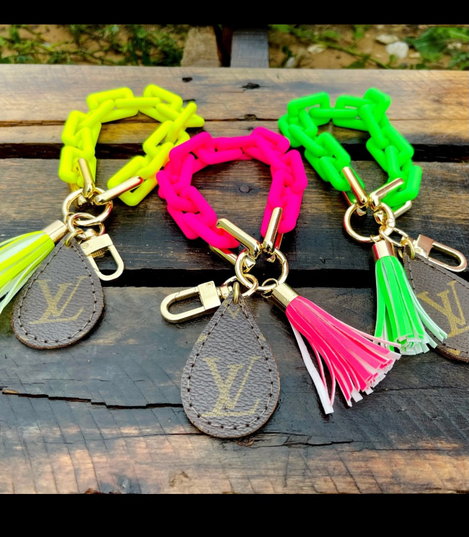 Repurposed LV Key Chain/Phone Wristlet