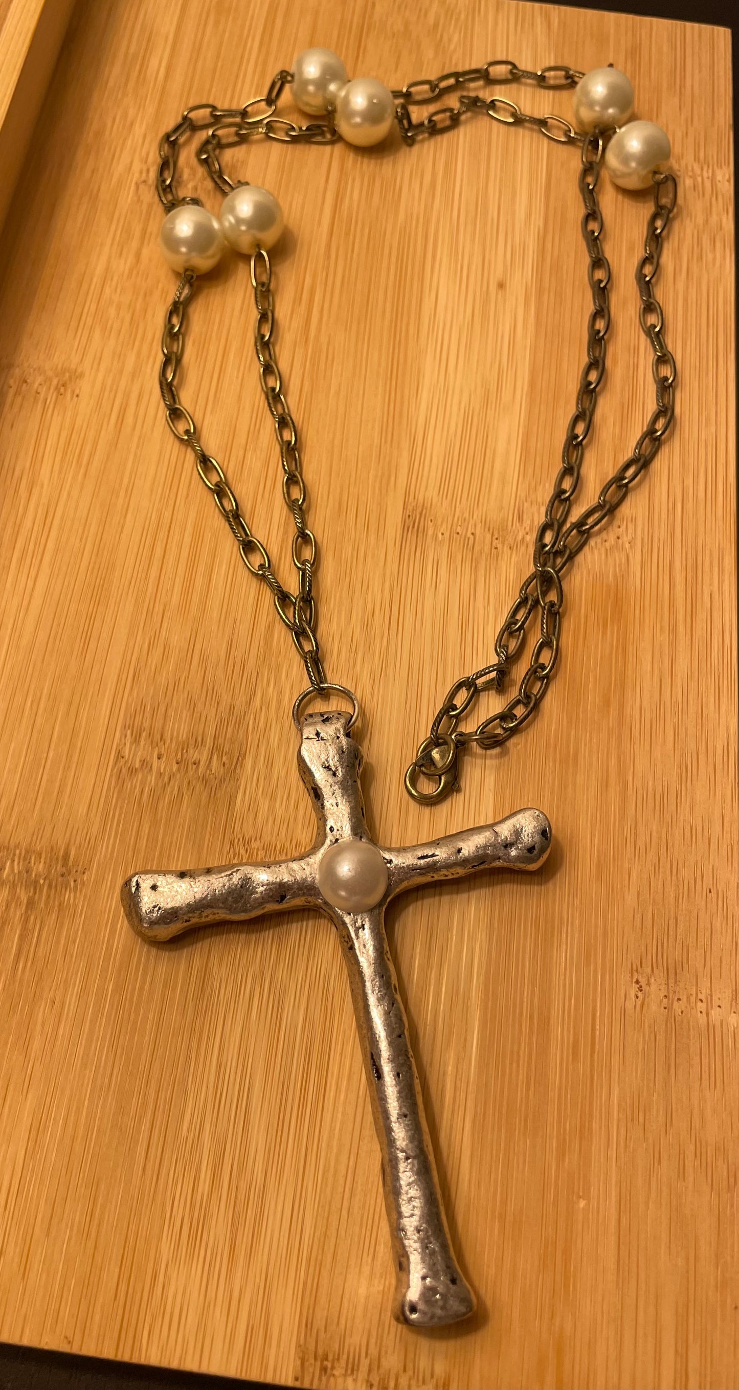Pearl Cross Necklace
