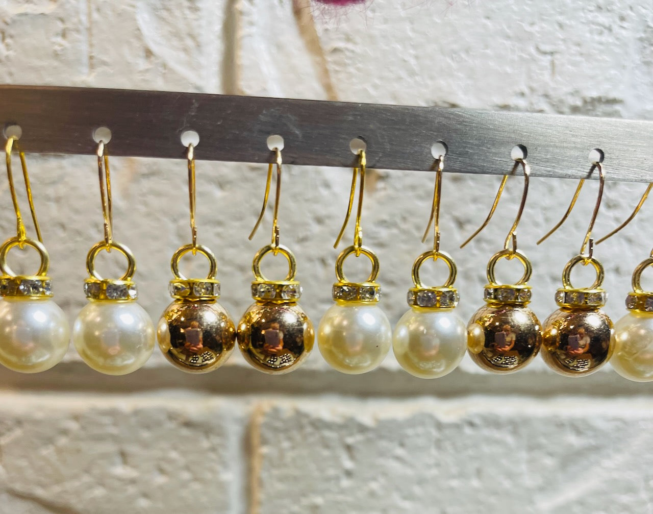 Gold or Pearl Ornament Earrings