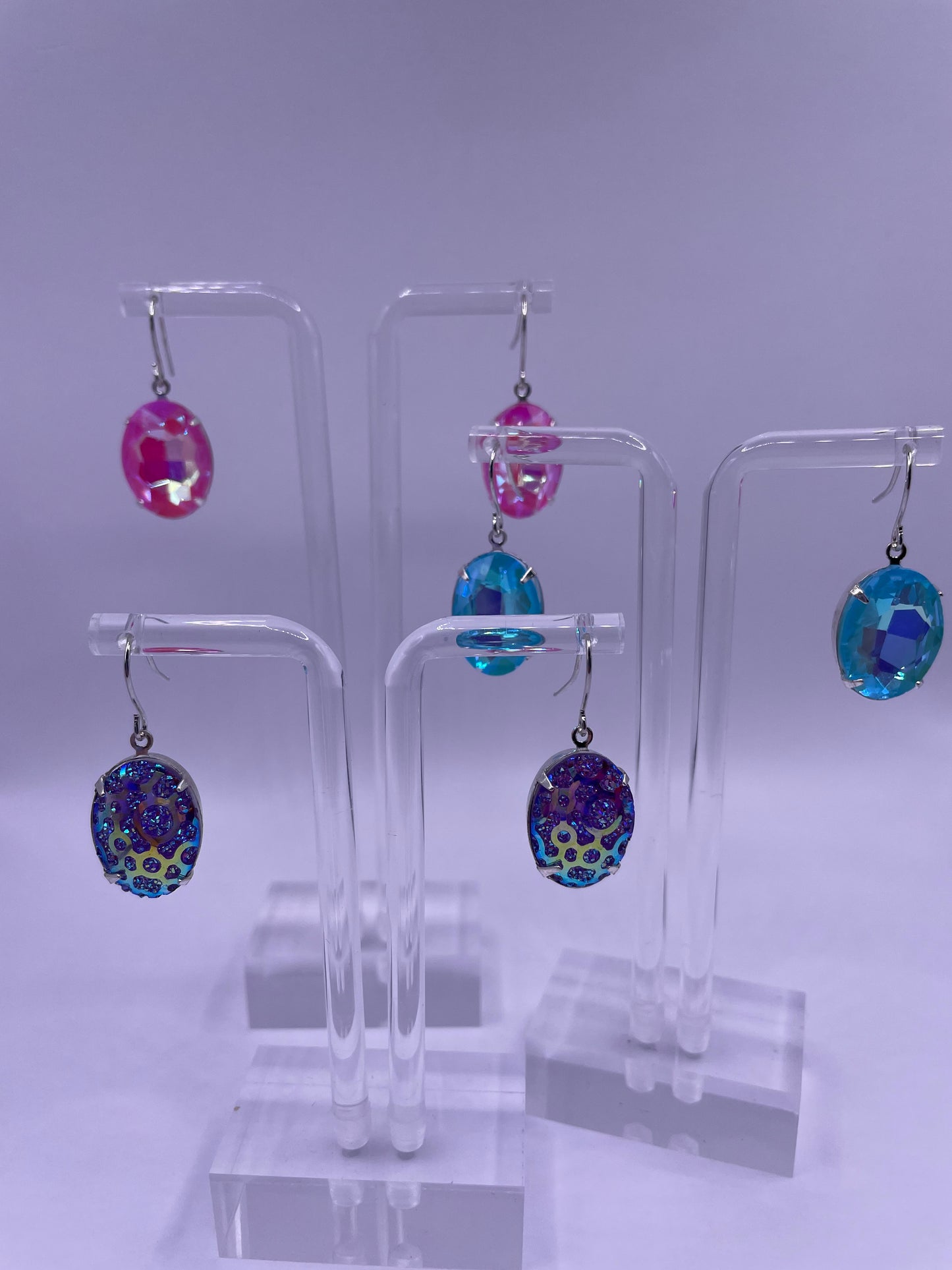 Oval Gemstone Earrings