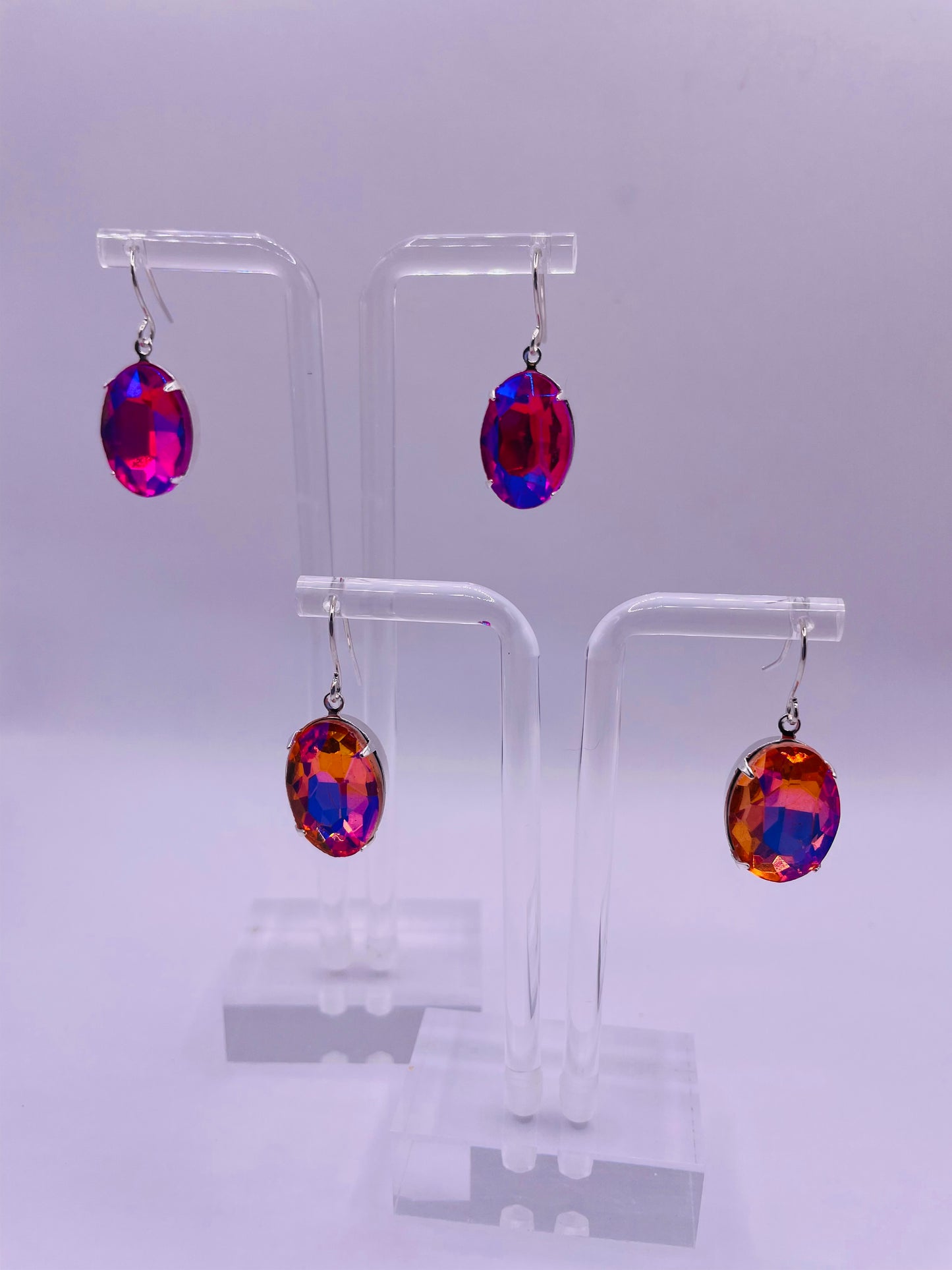 Oval Gemstone Earrings